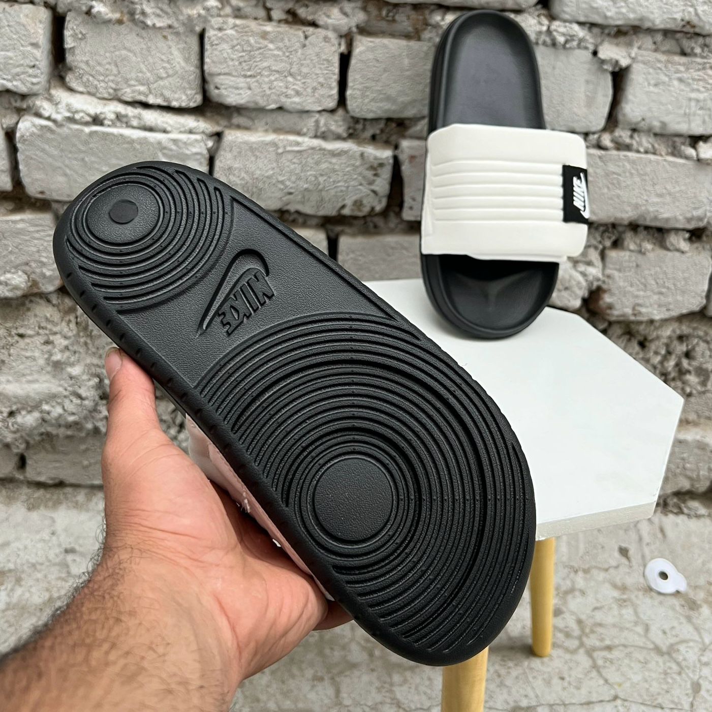 Nike Off Court Adjust Slides (White Black)