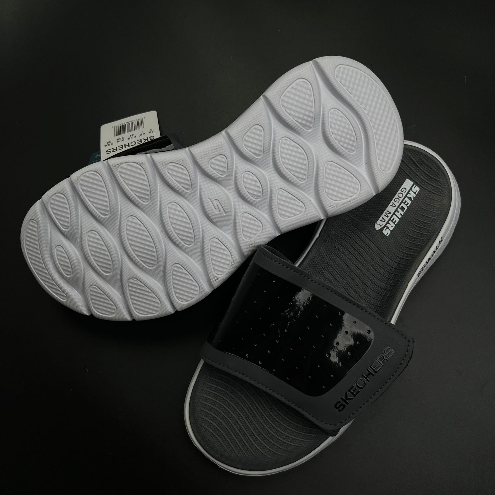 Sketchers Go Walk Slides (Grey-White)