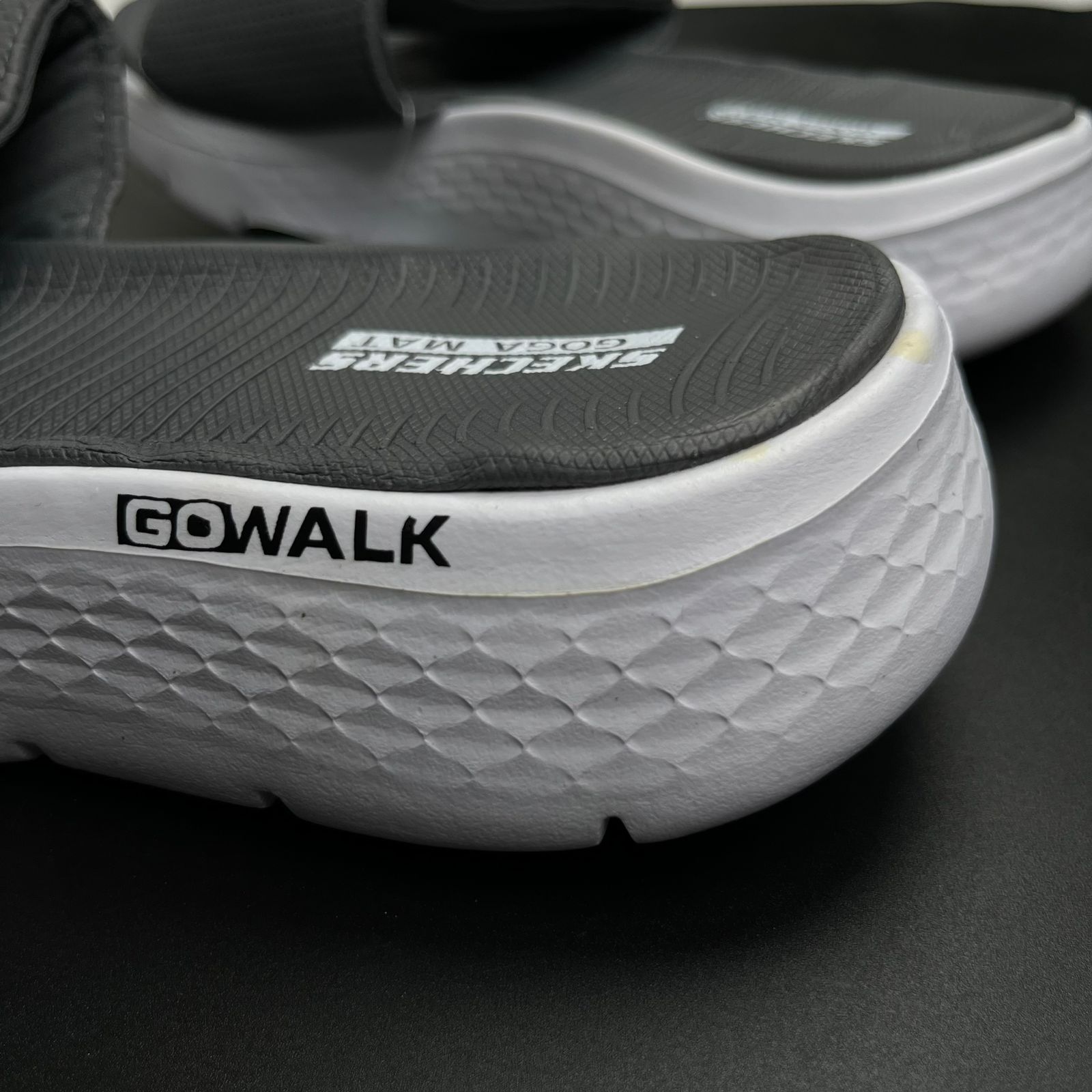 Sketchers Go Walk Slides (Grey-White)