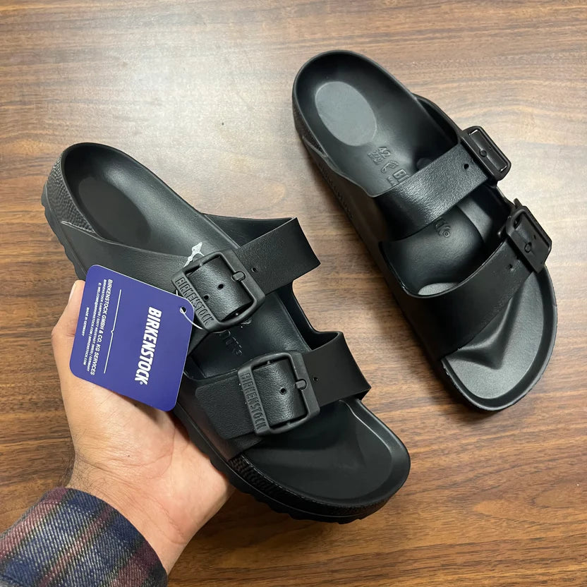 BIRKENSTOCK ARIZONA EVA SLIDES(BLACK)