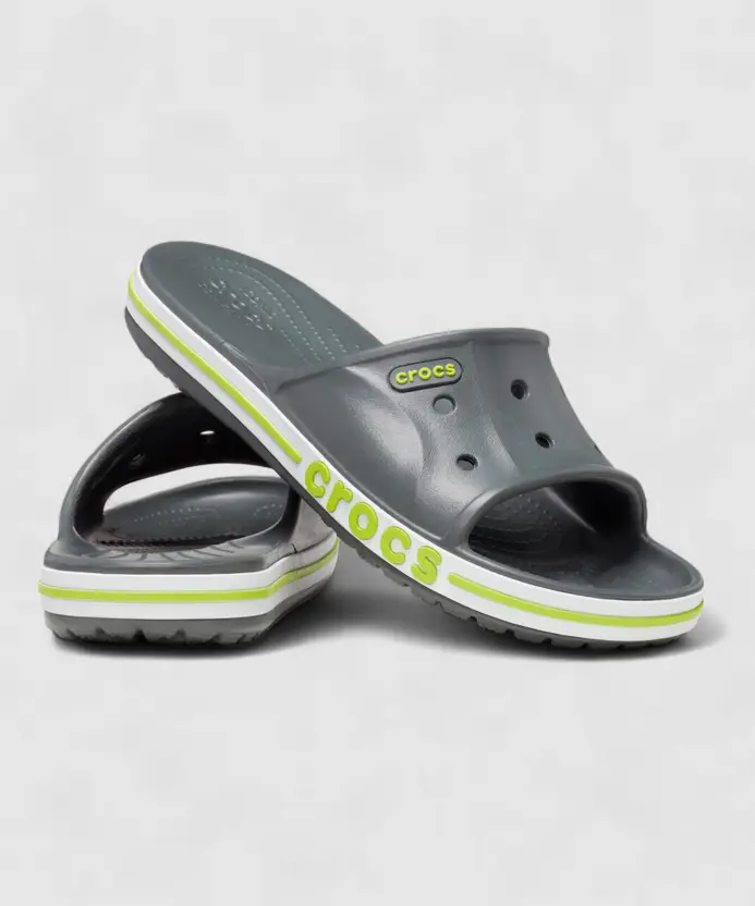 Crocs Bayaband Slides (Grey/Neon)