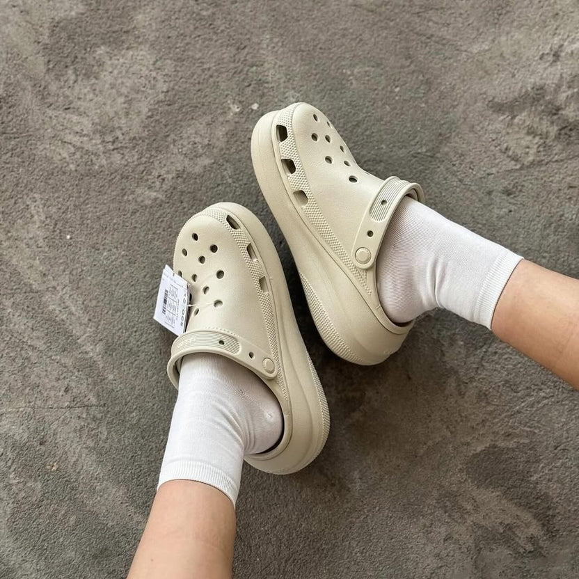 Crocs Classic Crush Clogs (Bone)